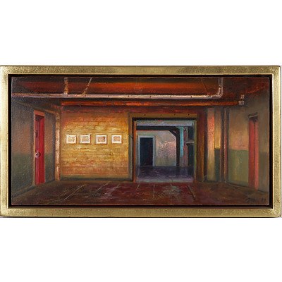 Jerzy W. Michalski (Poland, Australia 1949-) Chelsea Interior I, Ochre On Paper