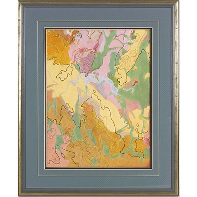 Artist Unknown, Meeting Place, Oil And Crayon On Board