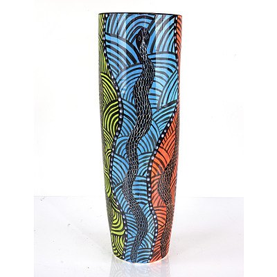 Rene Kulitja (1958-) Uluru, Glazed Ceramic Vessel 1999