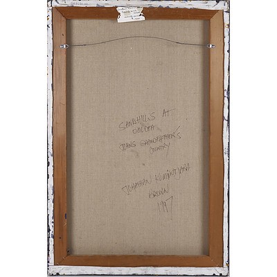 Jonathan Kumintjarra Brown (1960-1997) Sandhills At Ooldea - Johns Grandfather's Country 1997, Sand and Acrylic on Linen