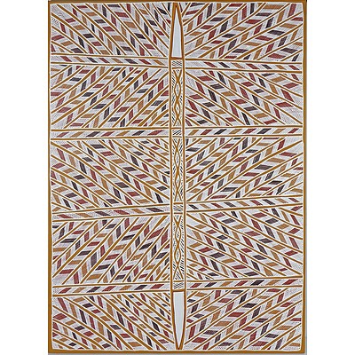 Peter Datjing Burarrwanga (1953-) Ganiny with Frog 2010, Acrylic On Canvas