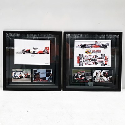 Two Formula 1 Framed Memorabilia