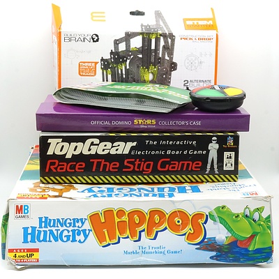 Group of Board Games and Toys, Including Full Set of Disney Stars Dominos