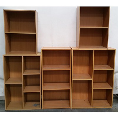 Five Timber Laminate Bookcases
