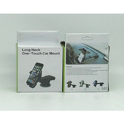 Lot of Brand New Long Neck One Touch Car Mount Phone Holders x10
