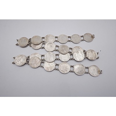 Indian Belt Made from 1 Rupee 0.917 Silver Coins, 316g