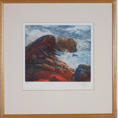 Jorg Schmeisser (1942-2012) Yallingup Western Australia February 1988, Colour Etching