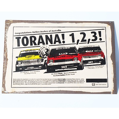 Four Holden Memorabilia Metal Posters