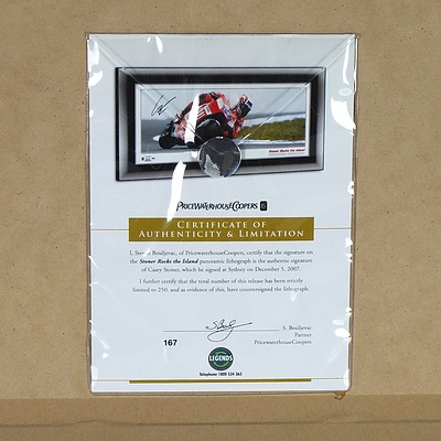 Limited Edition Framed Picture of Casey Stoner 167/250 *Signed COA*