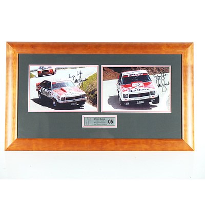 Framed 'King of the Mountain' *Peter Brock Signed* Images and Signed Hat