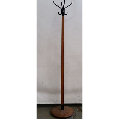 Three Wooden Louver Doors and a Hat Stand/ Coat Rack