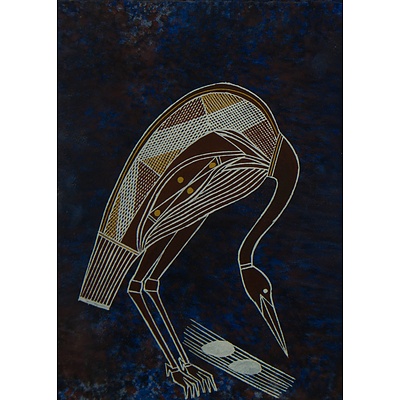 Aboriginal School, Three Works, Barramundi, Jabiru & Eggs, Nesting Birds