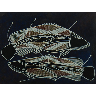 Aboriginal School, Three Works, Barramundi, Jabiru & Eggs, Nesting Birds