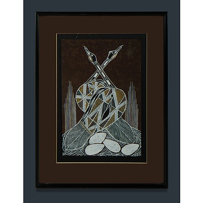 Aboriginal School, Three Works, Barramundi, Jabiru & Eggs, Nesting Birds