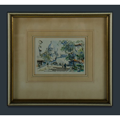 European School, Continental Street Scene, Signed Illegibly