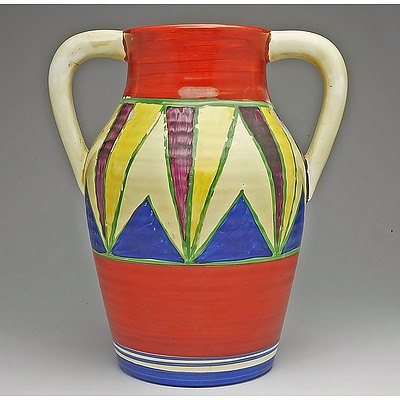 Clarice Cliff Lotus Jug in Original Bizarre Pattern