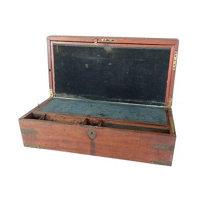 Large Anglo Indian Brass Mounted 'Campaign' Writing Slope
