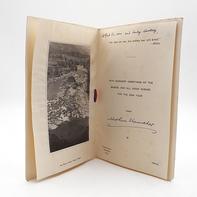 Padma Shumsher Jang Bahadur Rana, Prime Minister of Nepal, in Intricately Carved and Pierced Sandalwood Frame, Including Ephemera