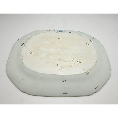 Group of Victorian Hand Painted Serving Ware Including Ironware and Wood & Sons