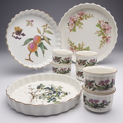 Group of Six Villeroy & Boch Botanical Ramekins and Pie Dishes