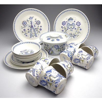 Turi Design Lotte Handpainted Silkscreen 18 Piece Tea Service