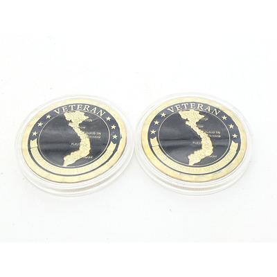 Two 1959-1975 Vietnam War Veteran Challenge Coins
