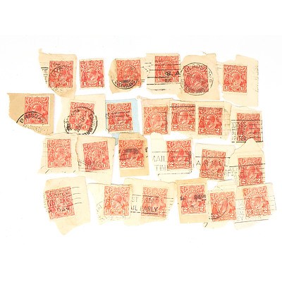 Group of Stamps, Including Australia One Penny Stamps, Australia One and a Half Pence Stamps and more
