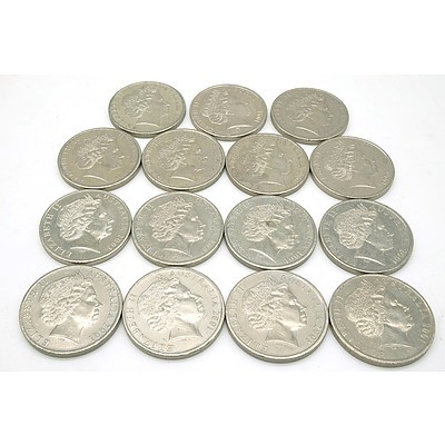 Fifteen 2001 Australia Centenary of Federation Twenty Cent Collection