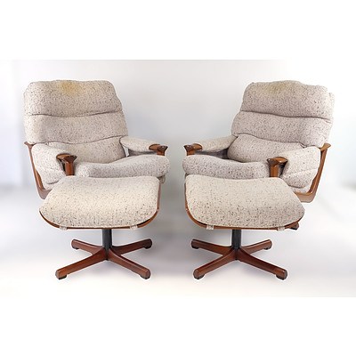Pair of Tessa T21 Armchairs with Footrests