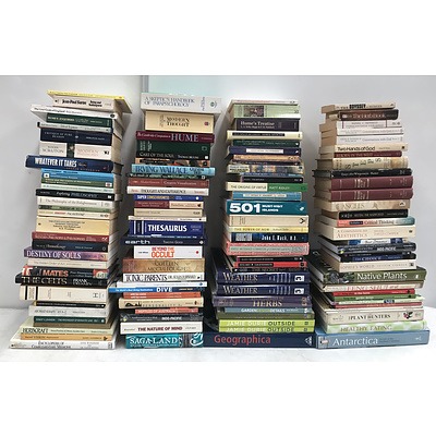 Large Group of Assorted Books Including Philosophy, Aromatherapy, Psychology, Novels, Antique Reference, Gardening Books and More