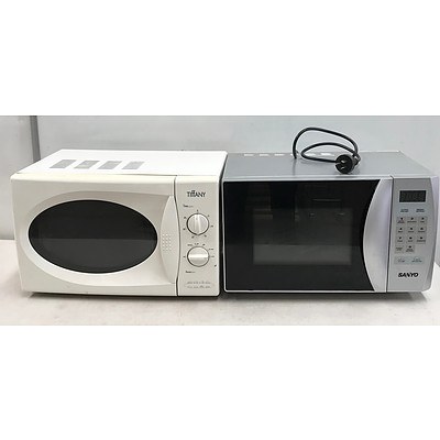 Lot of Sanyo & Tiffany Household Microwave Ovens
