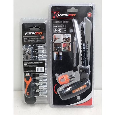 Brand New Kendo 11Pce Socket Set & Kendo 14 in 1 Saw & Bits Set