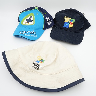 Lot of 3 Collectable Caps - Commonwealth and Goodwill Games