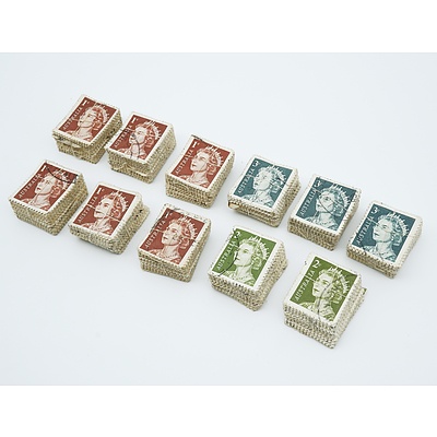 Australia QEII - 1 cent, 2 cent and 3 cent stamps