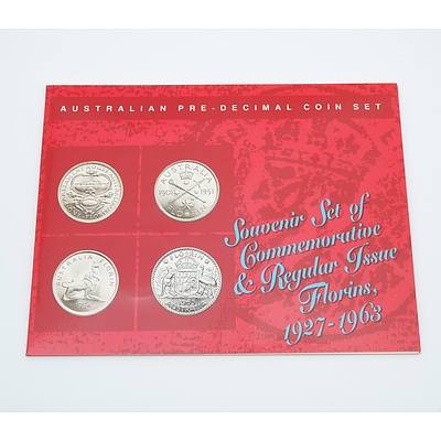 Souvenir Set of Commemorative & Regular Issue Florins 1927 - 1963