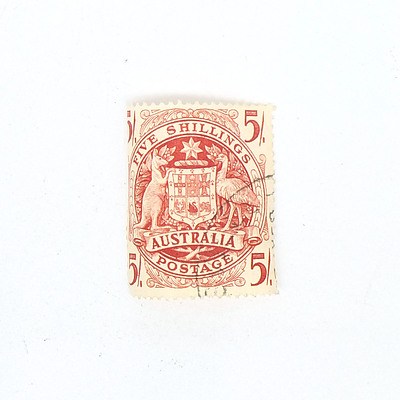Arms of Australia Five Shillings Stamp