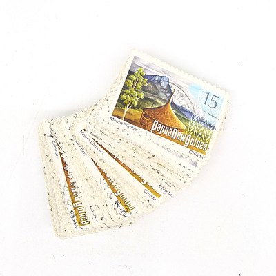 One Hundred Papua New Guinea Mt. Elimbari Fifteen Cent Stamps