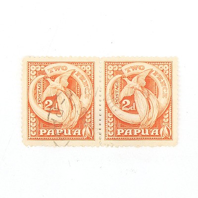 Two Papua Two Pence Stamps