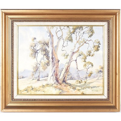 Ron. L. Muller Gum Trees 1977 Watercolour