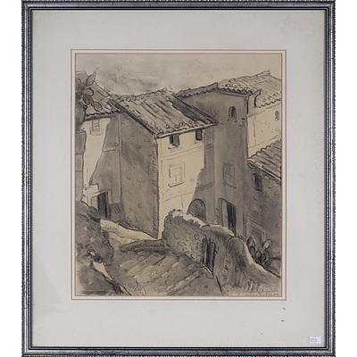 Max Middleton (1922-2013), Majorca, Charcoal on Paper