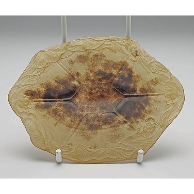 Chinese Rhinoceros Horn Ink Cake Stand, Apocryphal Qianlong Mark, Probably Republic Period