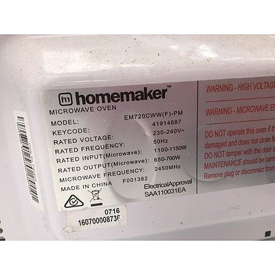 Homemaker 650W Microwave Oven