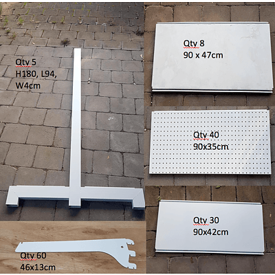 Commercial Pegboard 180cm High Shop Shelving