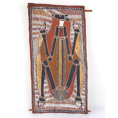 Jolly Jolly Rembraninga (Arnhem Land) Mimi Spirit, Ochre on Bark