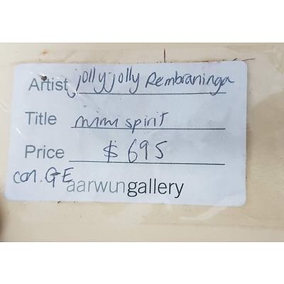 Jolly Jolly Rembraninga (Arnhem Land) Mimi Spirit, Ochre on Bark