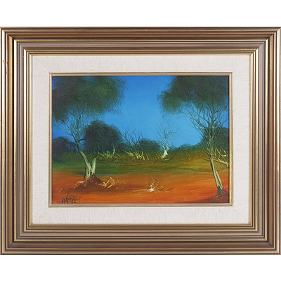 Pro Hart (1928-2006) Landscape, Oil on Board