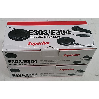 SuperLux E303/E304 Tabletop Acoustic Boundary Microphone - Lot of Two *Brand New