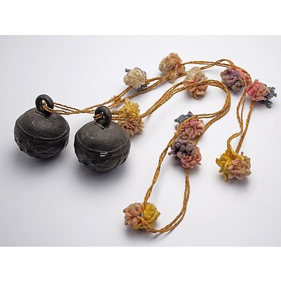 Two Yunnan South Chinese Bronze Elephant Bells with Taotie Masks, 19th Century