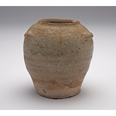 Annamese High Foot Tea Bowl 16th Century, and Two Thai Sawankhalok Pottery Vessels 14th-16th Century