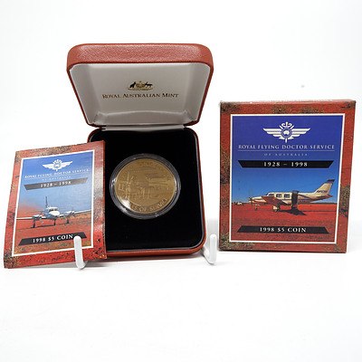 1998 Australia $5 Royal Flying Doctor Service Proof Bronze Coin